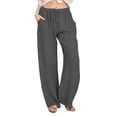 thumbnail image 2 of Timegard Lounge Pants for Women Elastic Waist Drawstring Lightweight Trousers Casual Solid Color Pants, 2 of 6