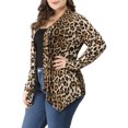 thumbnail image 4 of GRACE & GRANDEUR Women's Plus Halloween Leopard Prints Front Opening Cardigan, 4 of 7