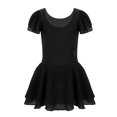 thumbnail image 1 of Oyolan Robe Tutu à Manches Courtes à Volants pour Filles, Vêtements de Danse Ballet Basiques, Noir 7-8, 1 of 7