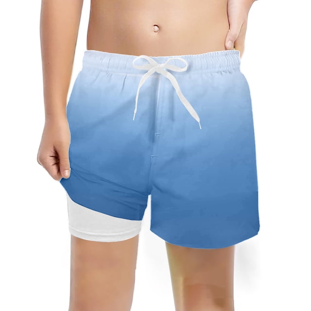 MIASHUI Pantalons Garçons Mode Décontractée Maillots de Bain Doublure de Compression Shorts Extensibles pour Jeu Actif et Natation