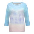 thumbnail image 4 of RKSTN Chandails pour Femmes Manches Longues Mode Hauts à Col Rond Imprimés Teinture sur Nœuds Décontractés Sortie Blouses Amples, 4 of 4