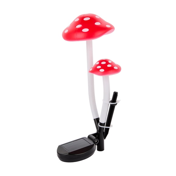 Mainstays Solar Red Mushroom Stake Light