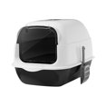 thumbnail image 4 of Cat Litter Box with Hood and Lid, Large Cat Litter Box, Pet Supplies, Cat Litter Black 35x50x35cm, 4 of 9
