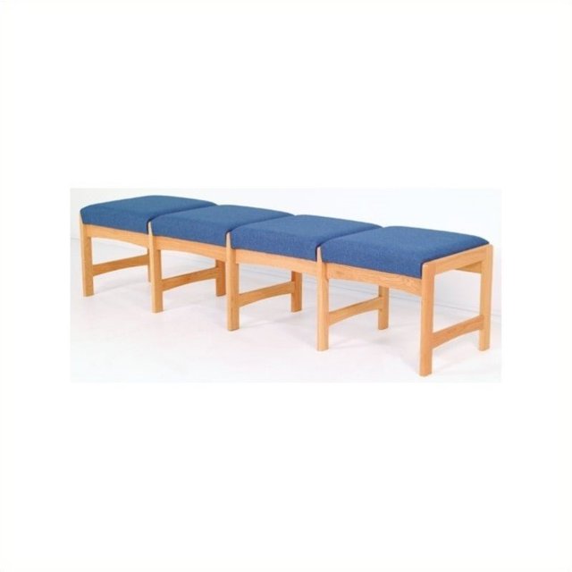 Dakota Wave Quadruple Banc-Moyen Chêne Poudre Bleu Standard