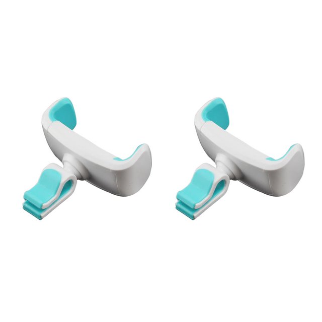 crativent Automotive Smartphone Holder Portable Rubber Lining Removable Rotatable Stand Bracket Rack for 3.5 to 6-inch Phones White Blue 2Set
