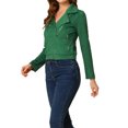 thumbnail image 4 of INSPIRE CHIC Women's Motorcycle Jacket Faux Suede Solid Color Asymmetric Zipper Jacket M Green, 4 of 6