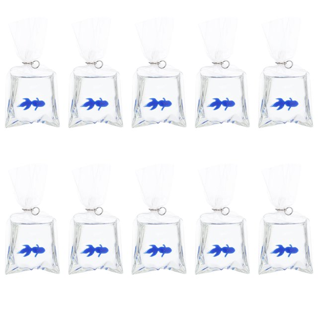 10pcs Fish Water Bag Charms Jewelry Findings Craft for Keychain Phone Case Making