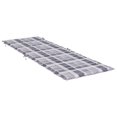 thumbnail image 2 of vidaXL Sun Lounger Cushion Grey Check Pattern 186x58x3cm Oxford Fabric, 2 of 5