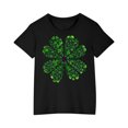 thumbnail image 1 of FAIWAD Hauts pour Enfants Garçons Filles Manches Courtes T-Shirt Graphique de la Saint-Patrick Trèfle Mignon Décontracté Col Rond, 1 of 4