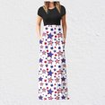 thumbnail image 2 of QIPOPIQ Robes pour Femmes avec Poches Manches Courtes Tendance Imprimé Fête de l'Indépendance Robe d'Été Vacances Longue Robe Offres 2023, 2 of 7