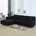thumbnail image 5 of Elastic Stretch L Shaped Sofa Cover for 2+2 Combination Sofa, Black, 5 of 5