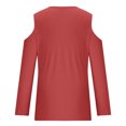 thumbnail image 5 of Yuyuzo Womens Tunic Tops Cold Shoulder Long Sleeve Shirts Loose Solid Color Lightweight Tee Tops, 5 of 5