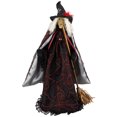 thumbnail image 2 of Northlight Spooky Witch with Broom Halloween Figure - 18", 2 of 6