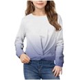 thumbnail image 2 of Plebaso Chandail à Manches Longues pour Filles avec Torsade à l'Avant, Imprimé pour Garçons, Col Ras du Cou, Décontracté, Léger, Chandail à Enfiler, Hauts pour Enfants, 2 of 7