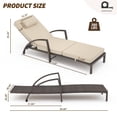 thumbnail image 2 of Lot de 2 Chaises Longues d'Extérieur en Rotin avec Coussins et Oreillers, Chaises Longues de Patio Inclinables à 5 Positions Réglables avec Accoudoirs et Roulettes, Chaises de Piscine Toutes Saisons pour Cour Arrière, Terrasse, Bord de Piscine, 2 of 8