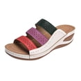 thumbnail image 2 of LSLJS Women's Ladies Platform Colorblock Casual Roman Slippers Wedge Corrective Sandals, Women's Slippers, 2 of 7