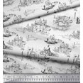 thumbnail image 3 of Soimoi Toile de Coton Yacht & Architecture Structure Architecture Tissu Imprimé par Yard 56 Pouces de Large, 3 of 3