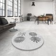thumbnail image 4 of Ahgly Company Tapis d'Intérieur Rond Lavable en Machine Gris Platine Transitionnel, 4 Pieds Rond, 4 of 7