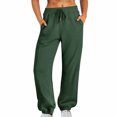 thumbnail image 2 of RKSTN Womens Pants Sweatpants Baggy Loose Mid Rise Fleece Workout Active Long Jogger Sweat Pants With Pockets Loose Fitting Long Pants, 2 of 5