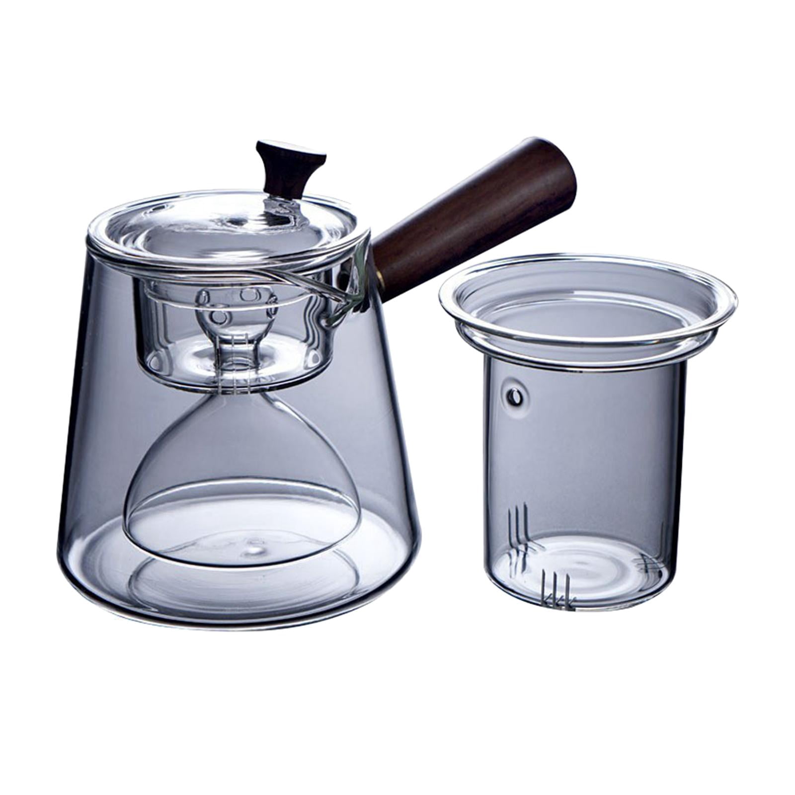 GUOOL Pichet d'Eau en Verre avec Bouilloire Portable Résistante à la Chaleur, Théière Transparente en Verre