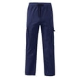 thumbnail image 4 of Kcodviy Men's Street Leisure Sports Double Knee Pocket Foot Mouth Cap Kitchen Work Pants for Men Rope Waist Lace Up Size 13 Patchwork Ribbon Standard Woven Work Pants Cargo Trousers, 4 of 5