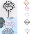 thumbnail image 3 of pitrice Square Happy Birthday Cake Topper Acrylic Insert Cake Card DIY Glitter Cupcake Smash Candle Stick, 3 of 9