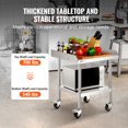 thumbnail image 3 of VEVOR Table de Travail en Acier Inoxydable 24"x24 Pouces Table Commerciale pour Préparation des Aliments avec 4 Roulettes, 3 of 9