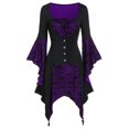 thumbnail image 1 of DYMADE Halloween Women Skull Button Gothic Irregular Top Cosplay Party Wear, 1 of 3