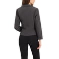 thumbnail image 3 of INSPIRE CHIC Women's Blazer Open Front Wear-to-Work Summer Crop Suit Jacket XL Dark Grey-Solid, 3 of 6