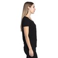 thumbnail image 3 of T-Shirt à Manches Courtes Col en V pour Femmes - Noir - P, 3 of 3