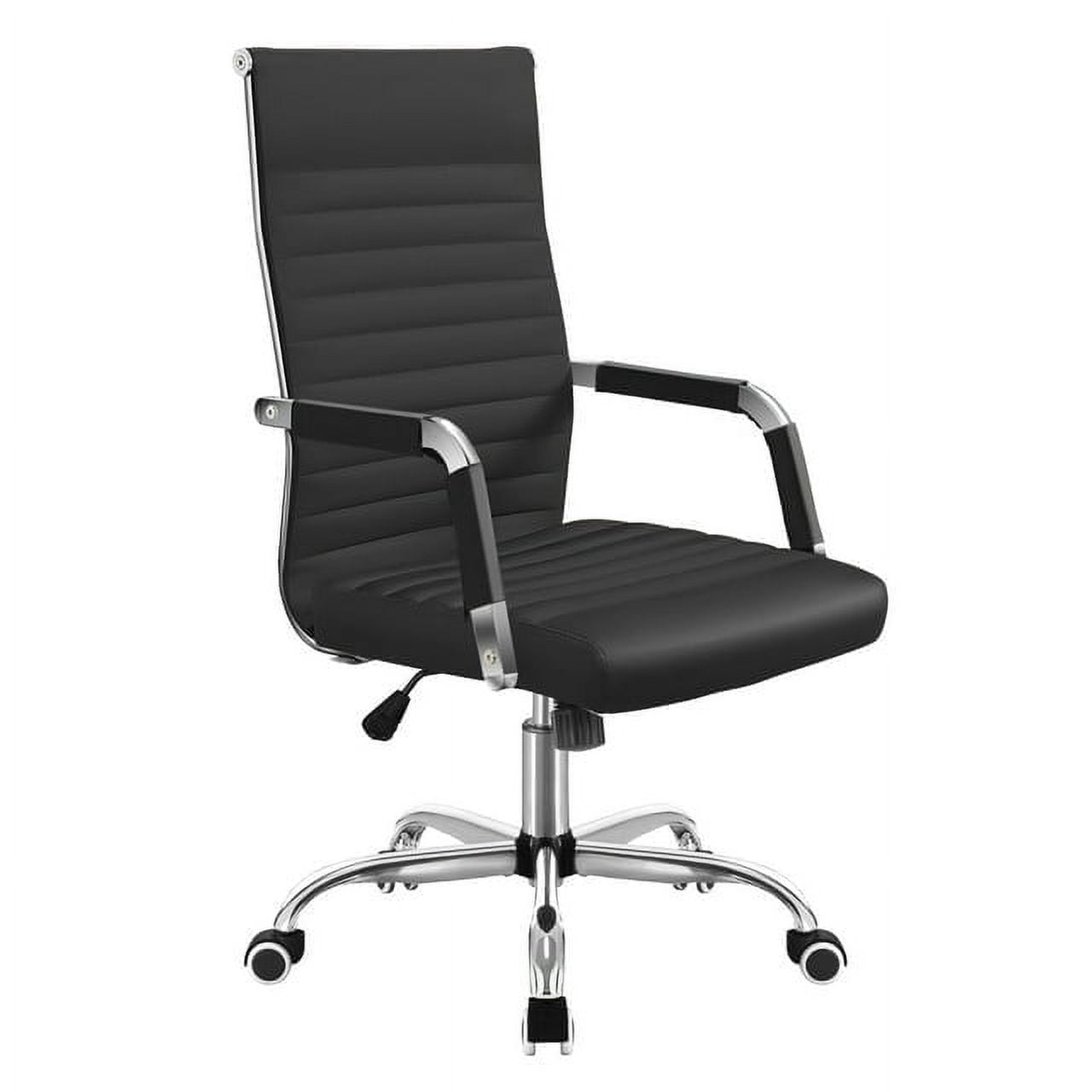 Homall Office PU Leather Chair with Lumbar Support and Armrest, Ergonomic Conference Chair, Black