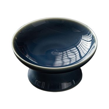 Abbracc Ceramic Tray Round Farmhouse Elegant Serving Platter for Snacks Fruit Dining Blue