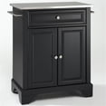 thumbnail image 1 of Bowery Hill Stainless Steel Top Kitchen Island in Black, 1 of 6