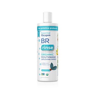 Essential Oxygen BR Certified Organic Brushing Rinse, All Natural Mouthwash for Whiter Teeth, Wintergreen, 16 Ounce (Pack of 1)