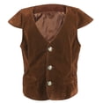 thumbnail image 1 of WEIYLL Boys Vests Classic Solid Color V-Neck Sleeveless Vampire Renaissance Victorian Ruffles Tops for 8-10 Years, 1 of 2