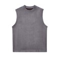 thumbnail image 1 of Funicet Mens Vintage Solid Color Casual Fitness Sport Permeability Round Neck Tank Top, 1 of 2