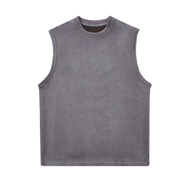 Funicet Mens Vintage Solid Color Casual Fitness Sport Permeability Round Neck Tank Top