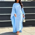 thumbnail image 2 of Kcodviy Robe de Soirée en Satin Robe Hijab Abaya Muslim Femmes Hijab Élégant pour Femmes Visage Complet Uni Col Rond Chauve-Souris Foulards pour Femmes Manches Robe Maxi Ample Long Hijab Femmes, 2 of 5