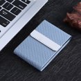 thumbnail image 3 of Business Card Case Business Card Holder Business Card Organizer Cigar Case Fashionable  Case PU Leather Business Card Storage Box Case Holder Organizer GiftsWeave Pattern Blue, 3 of 8
