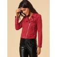 thumbnail image 4 of INSPIRE CHIC Veste de Moto Biker Zippée à Manches Longues en Faux Suède pour Juniors, 4 of 6