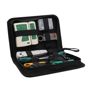 Miulika Kit d'outils réseau 11 en 1 Ensemble d'outils de réparation de câbles antidérapants