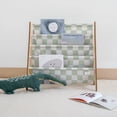 thumbnail image 4 of 3 Sprouts Recycled Fabric Kids Book Rack Storage Bookshelf Organizer in Green Checkerboard for Ages 3+, 4 of 6