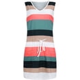 thumbnail image 2 of UPPADA Jumpsuits pour Femmes Décontracté Été Court Combishort Ample Sans Manches à Bretelles Spaghetti Shorts Salopettes Imprimé à Rayures Cordon de Serrage Ajustable Combinaisons avec Poches Liquidation en Liquidation Rose,m, 2 of 5