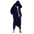 thumbnail image 3 of Men‘s Personality Dark Style Full Body Zipper Long Hooded Sweater Jacket, 3 of 6