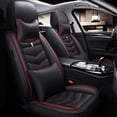 thumbnail image 1 of Maidao 2pcs Car Seat Cover Front Seats Only for Honda for Ridgeline 2006-Present 2 Seats Leather Airbag Compatible Water Resistant Front Set Cushion Protector Black and Red, 1 of 4