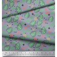 thumbnail image 3 of Soimoi Polyester Crepe Fabric Geometric Sign,Clover & Monstera Leaves Fabric Prints by Yard 52 Inch Wide, 3 of 3