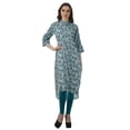 thumbnail image 3 of Moomaya Kurti Indienne Imprimée Tunique en Coton pour Femme Col Mandarin Kurta Longueur Genou, 3 of 6