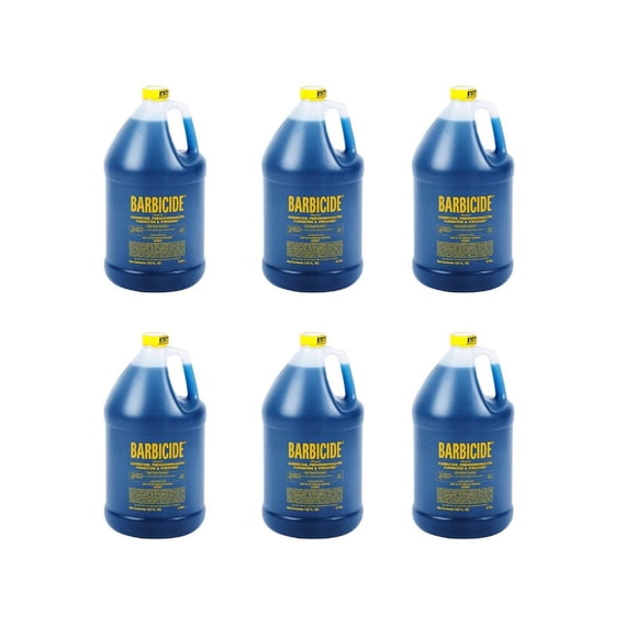 Case Pack Barbicide Hospital Grade Disinfectant for Barber Shops, Nail Salons, and Spas, (64oz / 1.89L) x 6 Bottles