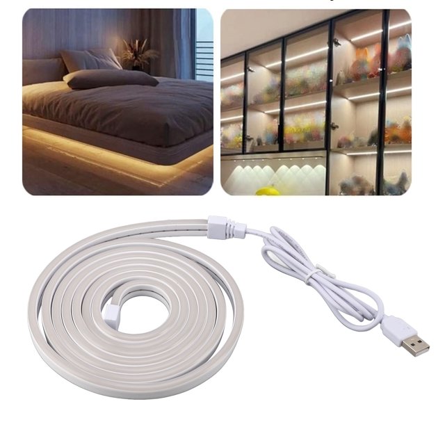 Neon Rope Light, LED Neon Light 6.5ft White Lighting for Kitchen