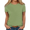 thumbnail image 1 of Timegard T-Shirts d'Été pour Femmes à Col Rond, Manches Courtes, Confortables, Basiques, Décontractés, Amples, Blouses, 1 of 5